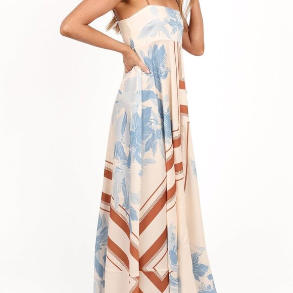 Women Spaghetti Strap Maxi Dress Colorful A Line Long Swing Vacation Sundress - Picture 3 of 6